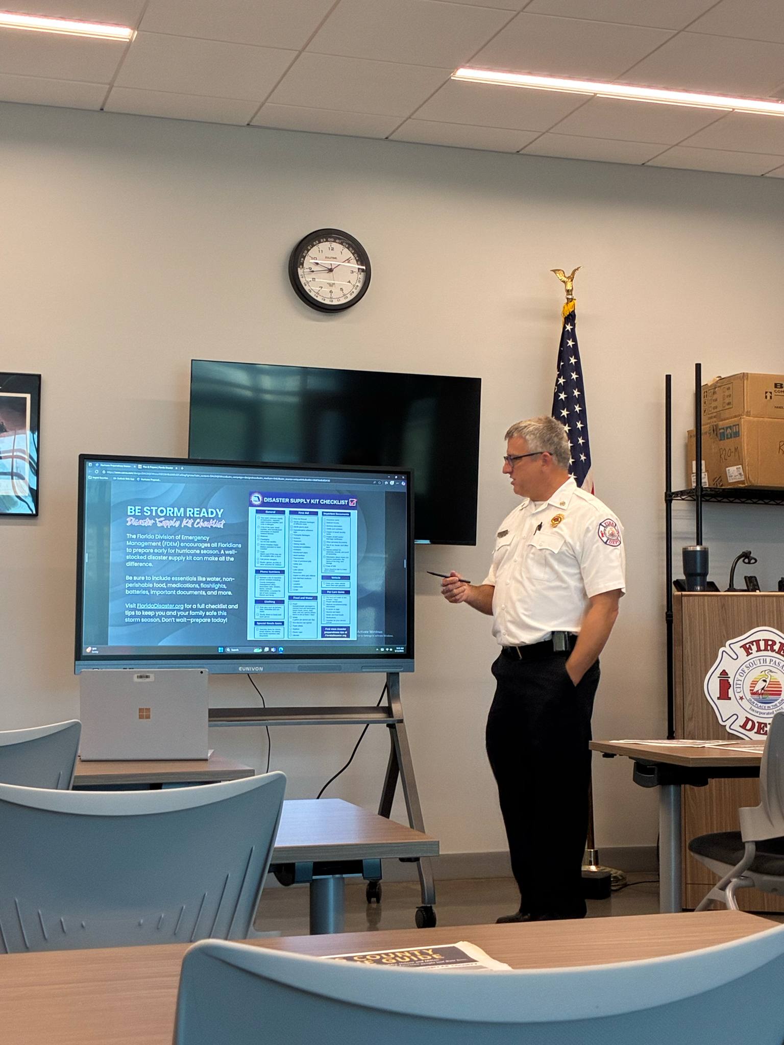 Person doing hurricane presentation